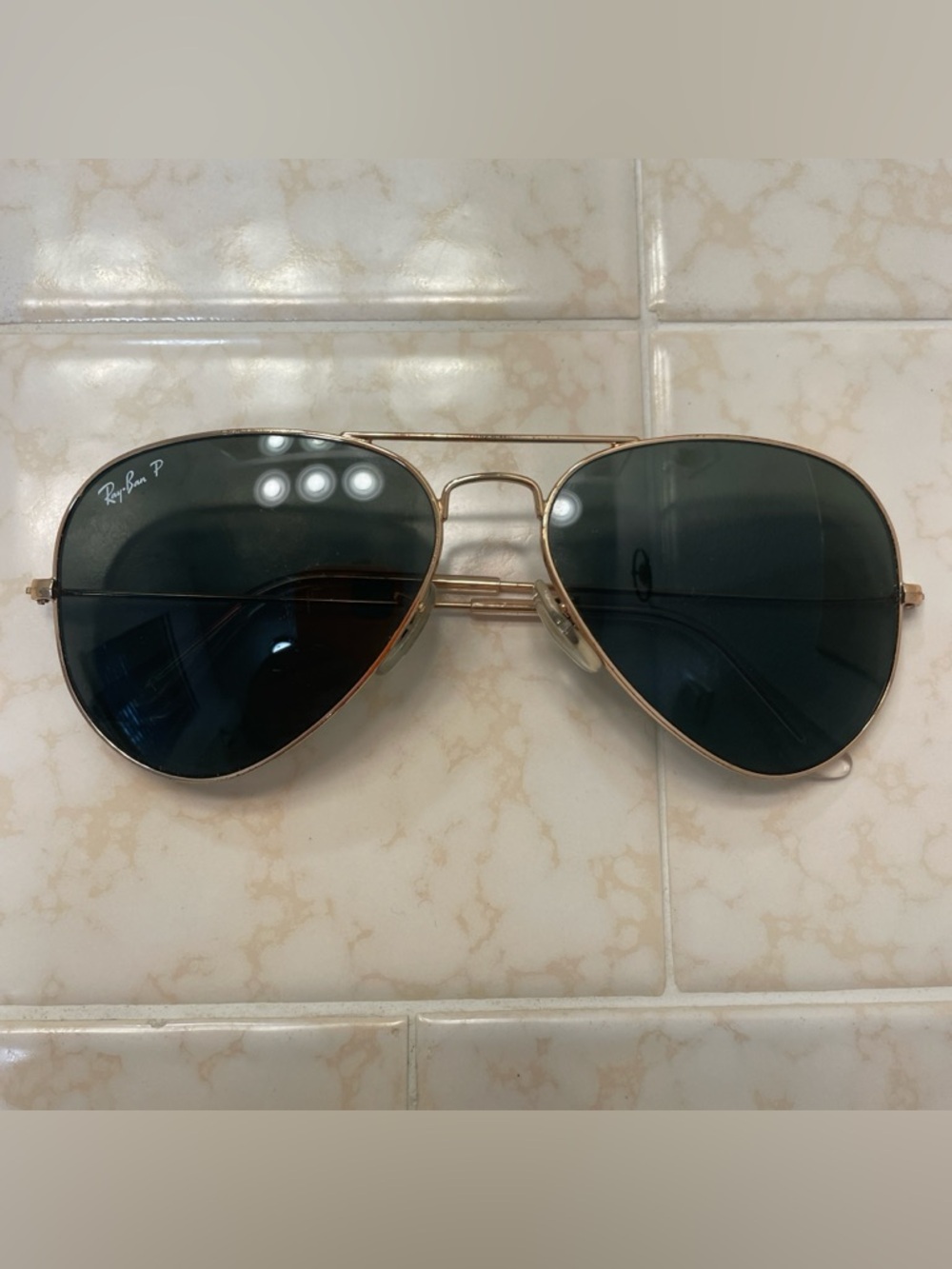 Ray-Ban Aviator Sunglasses - Gold Frame, Dark Green Lenses